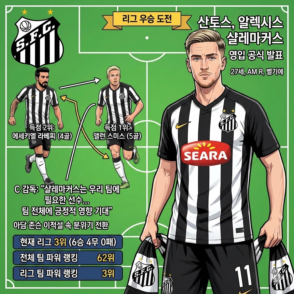 산토스, 공격력 UP! 샬레마커스 전격 합류